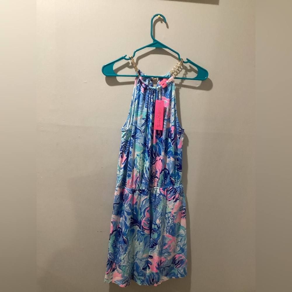 Lilly Pulitzer Blue and Pink Patterned Dress with built in shorts